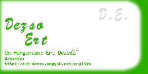 dezso ert business card